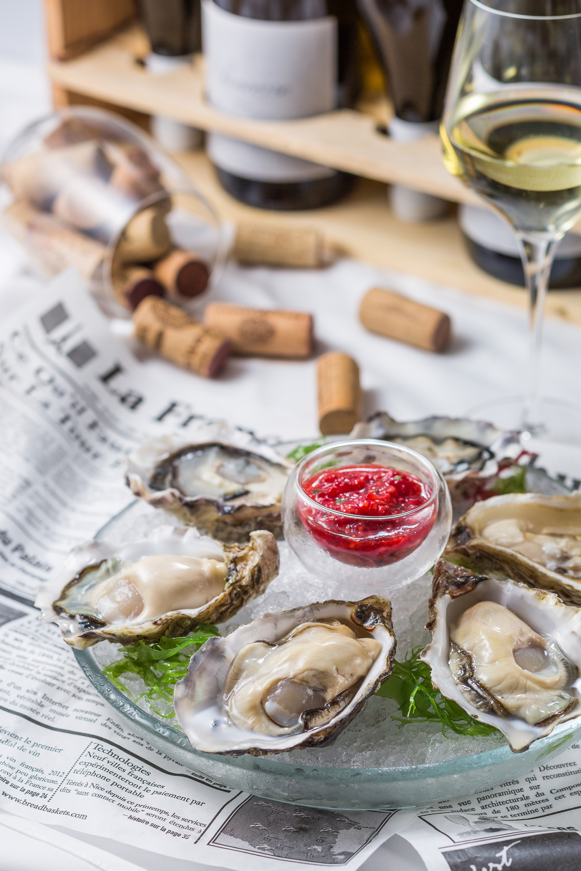 Brasserie - Fine de claire oysters with raspberry condiment.jpg